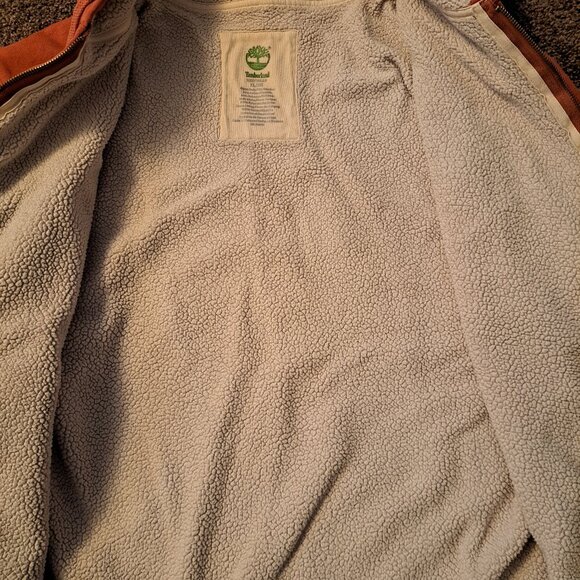 Vintage Timberland Full Zip Hoodie Sweatshirt/Jacket Sherpa Lined - Picture 10 of 11